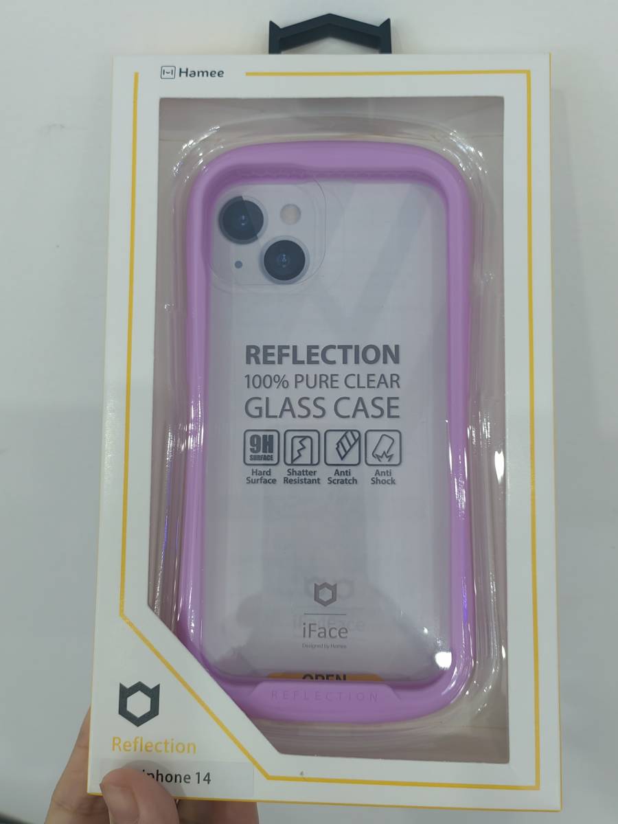 送料無料 新品 iFace iPhone 14 専用 ケース クリア 強化ガラス クリアパープル アイフェイス iphone14 用 カバー 韓国 耐衝撃 透明の画像1