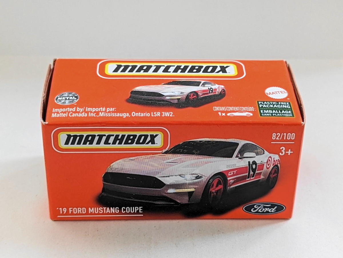 ●フォード マスタング クーペ '19 FORD MUSTANG COUPE●POWER GRABS MATCHBOX マッチボックス_画像1