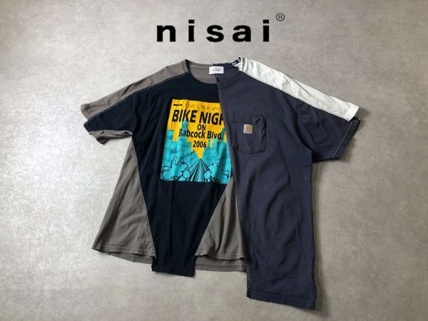 一点物●nisai●ヴィンテージ古着リメイク ツギハギ フランケン TEE Tシャツ●ニサイ_画像1