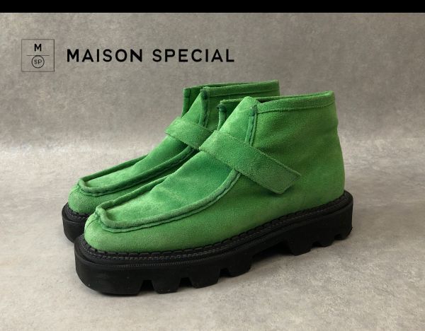  regular price 3.5 ten thousand *MAISON SPECIAL × special shoes factory* Tokyo production tanker sole suede moccasin shoes * mezzo n special 