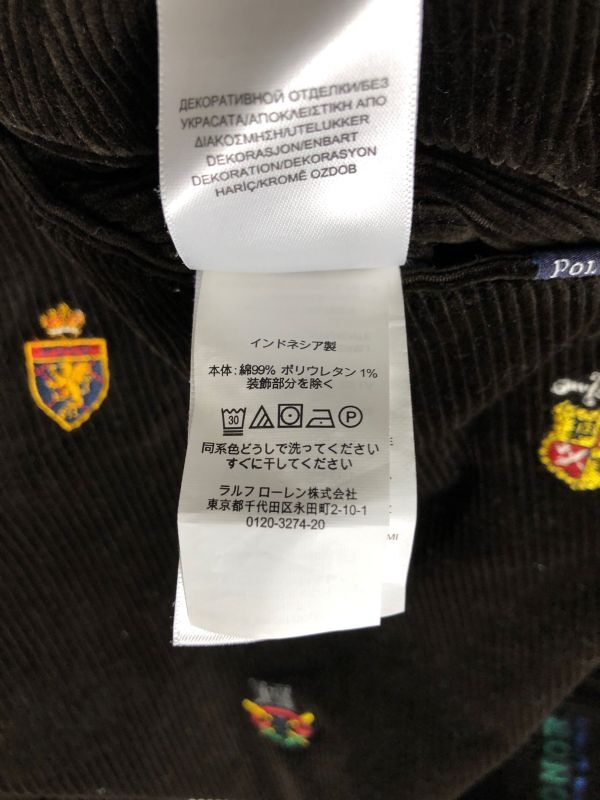 美品●POLO RALPH LAUREN●エンブレム刺コーデュロイ パンツ●ポロ ラルフローレン_画像9