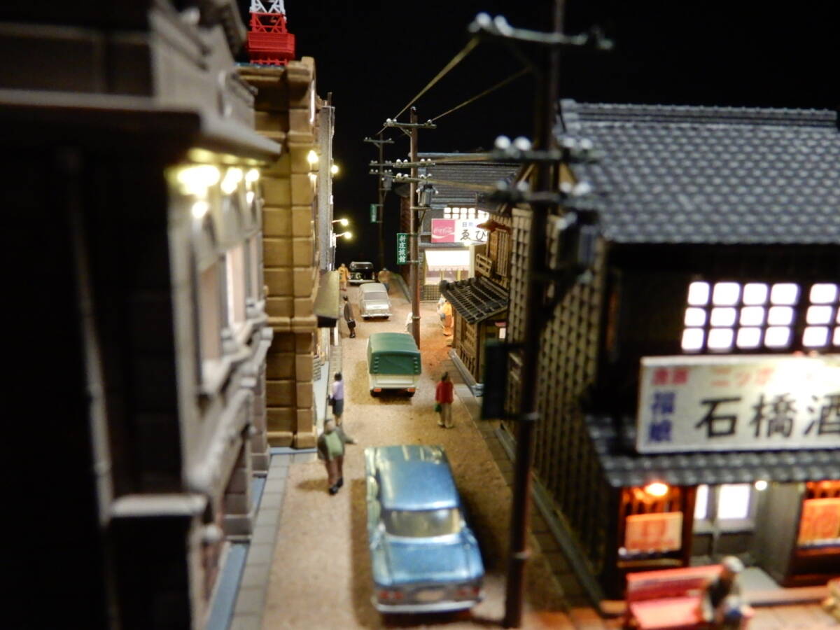 1/150 ジオラマ　NostalgicTown1962『港区夕日町三丁目 / 東京タワーを望む』　☆LED電飾/UVカット高品質ケース付_画像8