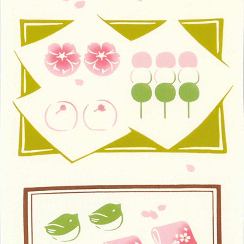 日本手ぬぐい 和柄 おしゃれ 花見茶会 春の食べ物 春柄 kenema 注染 手拭い クリックポスト対応_画像9