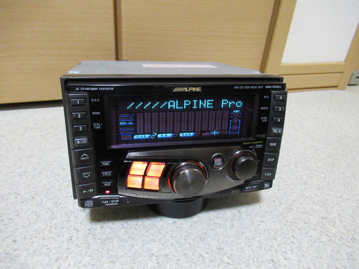 ★☆★ ジャンク品。ALPINE 2DINサイズ MD/CD/DSP HEAD UNIT ★☆★_画像2