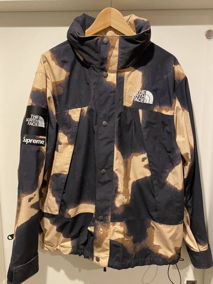 Supreme シュプリーム 21AW THE NORTH FACE ブリーチデニム マウンテンジャケット Bleached Denim Print Mountain Jacket ブラック Lサイズ_画像1