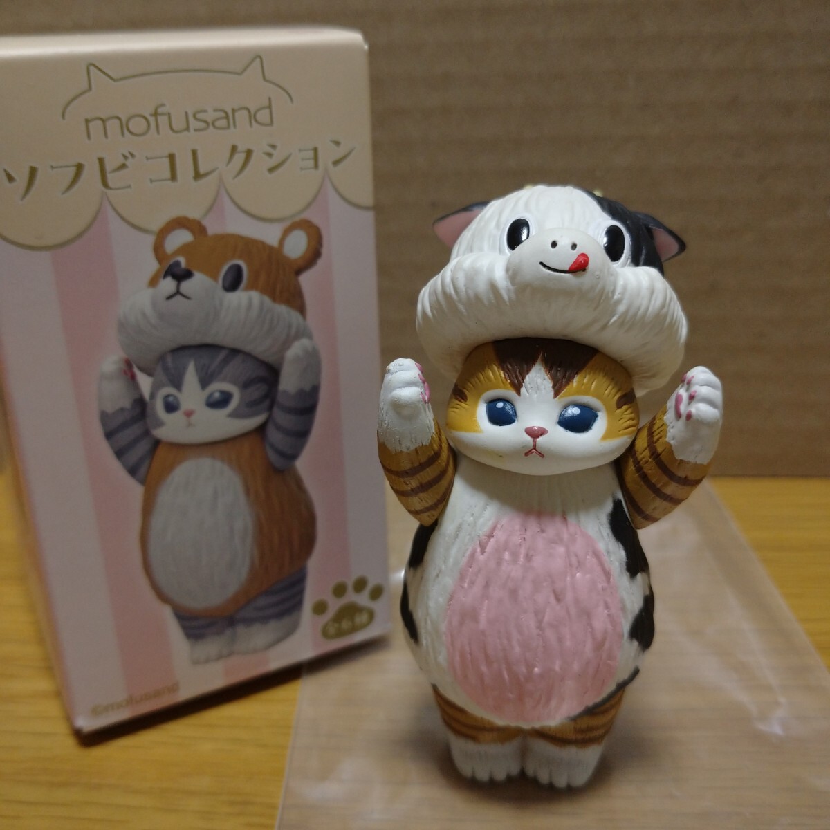 mofusand モフサンド ソフビ コレクション マスコット フィギュア 着ぐるみ 牛 猫 動物 置物 飾り cat sofubi figure collection ①_画像2