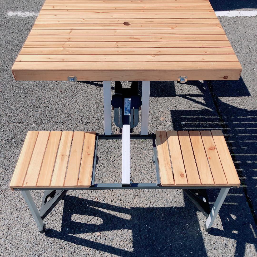 【木製】折り畳みピクニックウッドテーブル &チェア　バーベキュー キャンプ_画像6