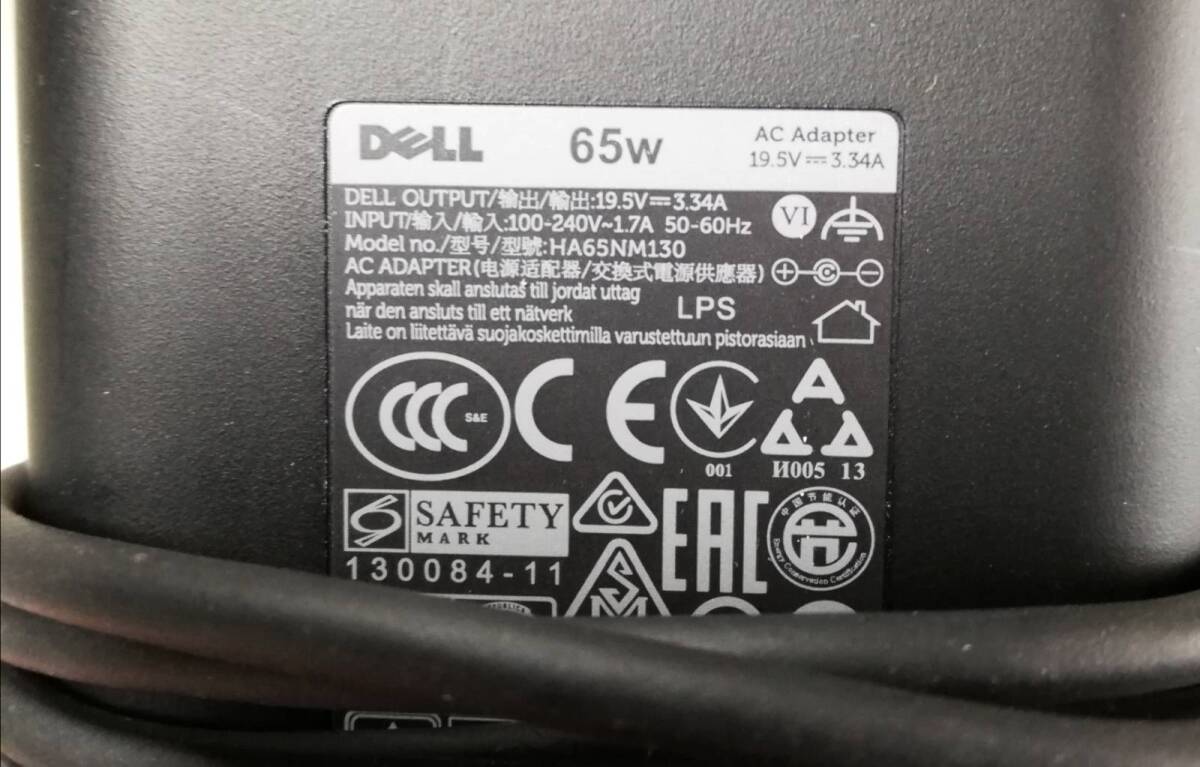 ⑤ original DELL AC adaptor 19.5V 3.34A 65W HA65NM130
