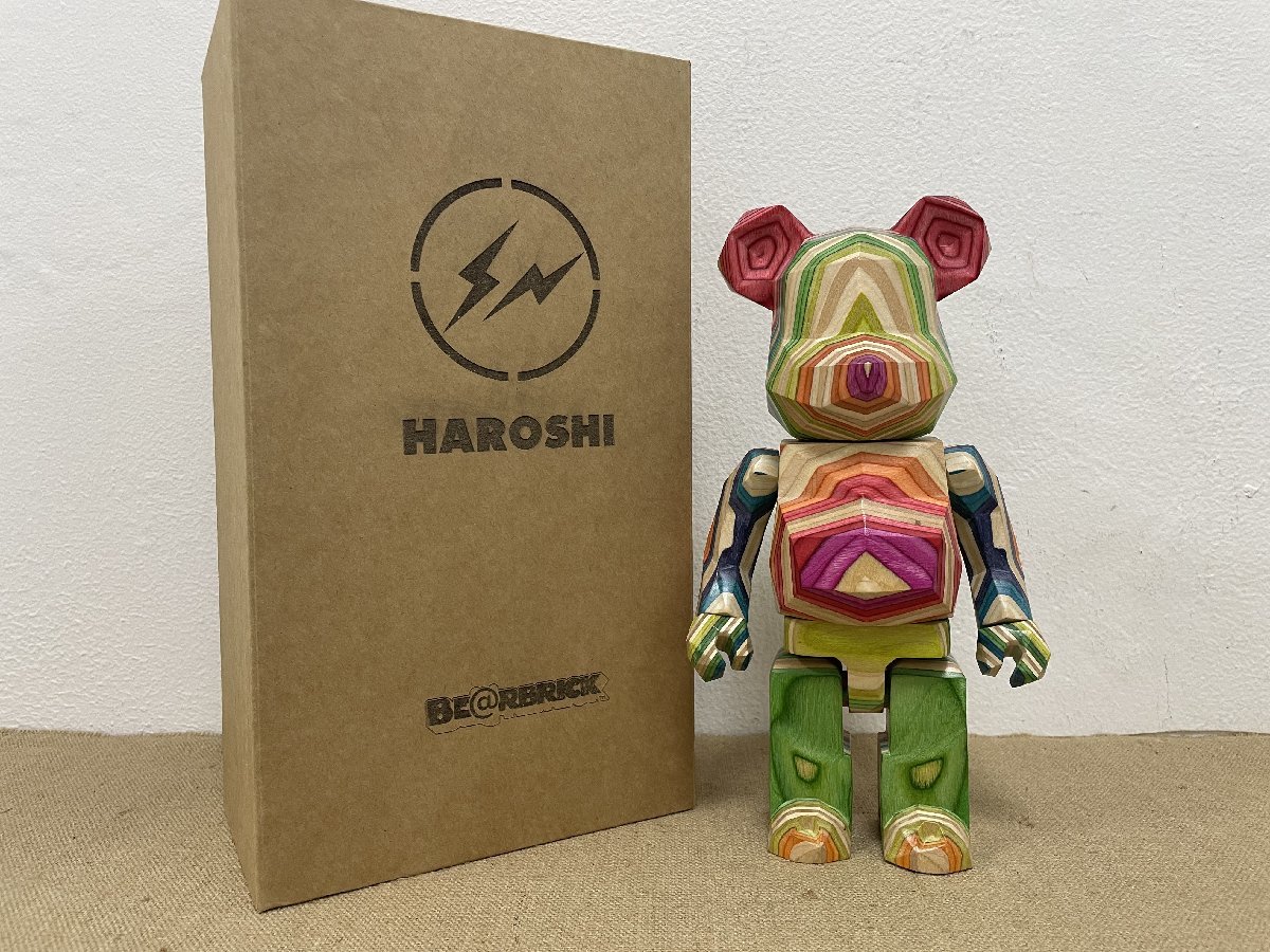 ベアブリック BE@RBRICK カリモク fragmentdesign HAROSHI VERTICAL 400％ polygon フラグメントデザイン ポリゴン MEDICOMTOY 中古 箱付き_画像1