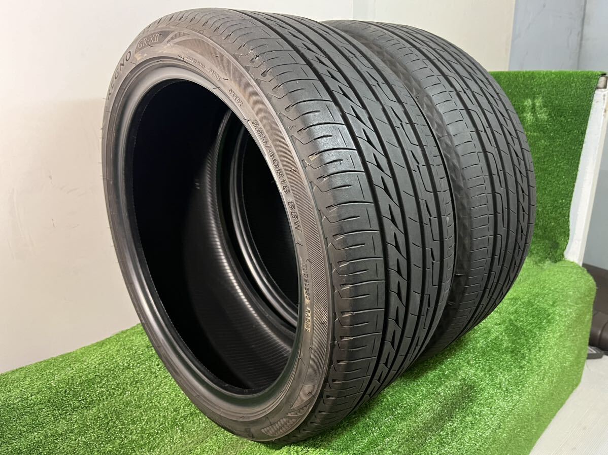 225/40R18 BRIDGESTONE REGNO GR-XII 2021年製 中古タイヤ 2本セットの画像1