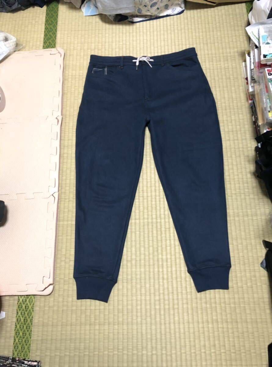 【The DUFFER of ST.GEORGE】SUEDE TOUCH PONTE EASY PT スウェードタッチ ジャージ素材 イージージョガーパンツ L インディゴ 美品_画像7