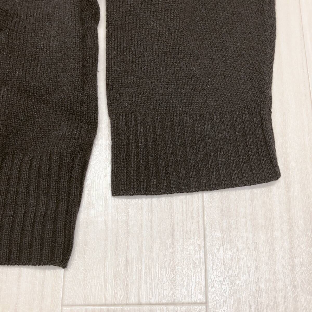 Y0945 UNIQLO ユニクロ メンズ トップス カーディガン 長袖 クリーニングタグ付き LL XLサイズ ブラウン 茶 毛100％ ウールマーク シンプル_画像7