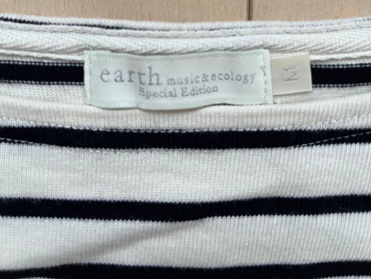 earth music&ecology  ボーダーカットソー　M 