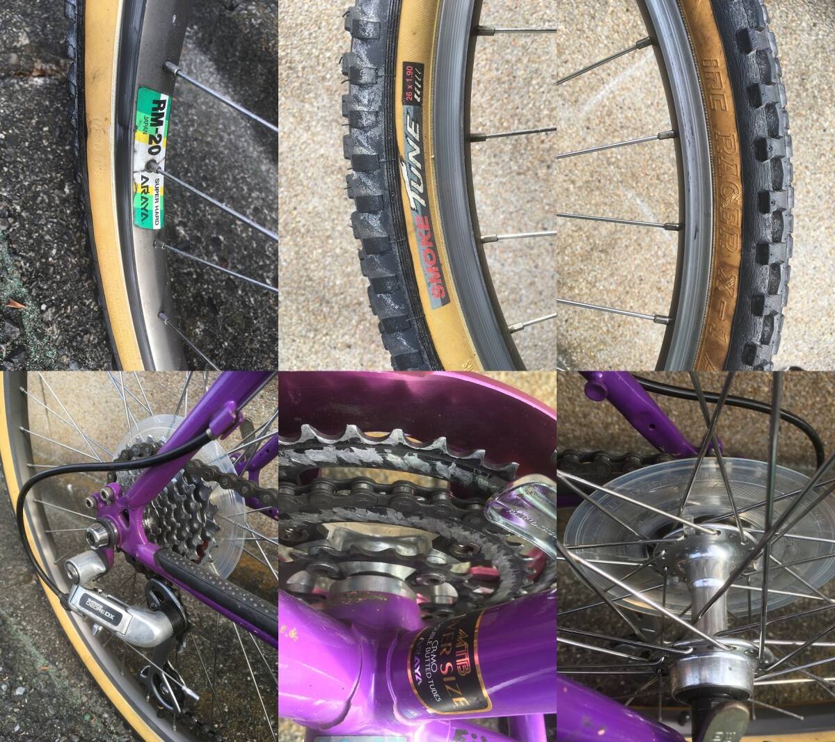 アラヤ：ARAYA マディフォックス：Muddy Fox MF26-EXP-ODA 470 クロモリ オールドMTB美品 DEORE DX ROCKSHOX MAG20サスペンションフォークの画像9