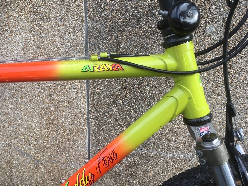 アラヤ：ARAYA マディフォックス：Muddy Fox MF26-EXP-ODA 470 クロモリ オールドMTB美品 DEORE DX ROCKSHOX MAG20サスペンションフォークの画像5