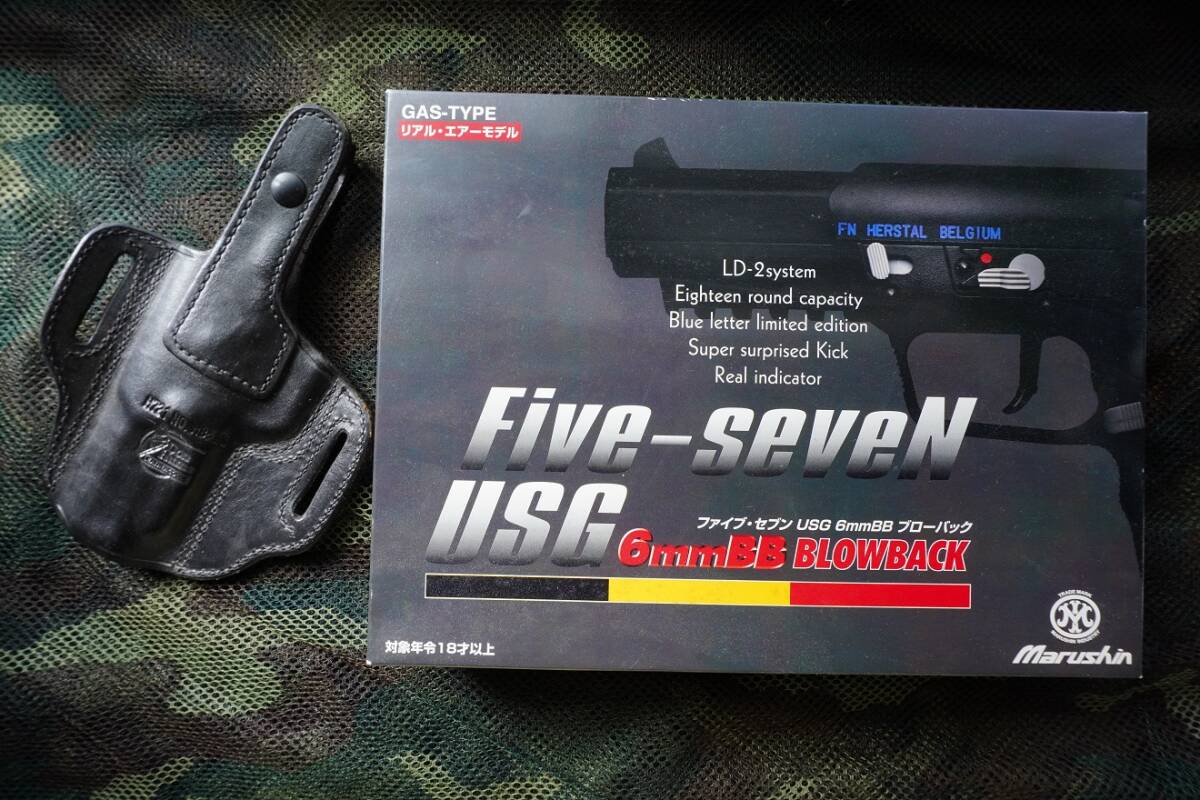 マルシン FN57 Five-seveN USG 6mm BBブローバック Don Hume FN57用革ホルスター　送料込み_画像1