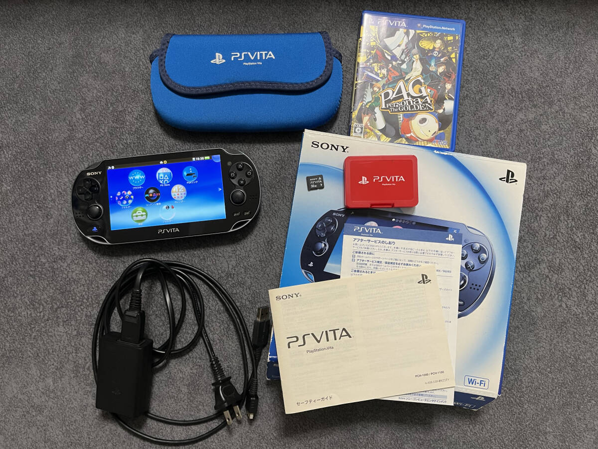 PS VITA 本体 セット SDカード ペルソナ4 ソフトケース付き PlayStation Vita PCH-1000 有機EL _画像1