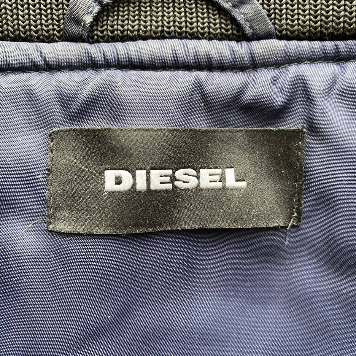 希少モデル/極美品/XXL相当★ディーゼル/DIESEL フライトジャケット MA-1 ボンバー バイカラー 黒　カーキ キルティング ブルゾン メンズ_画像6