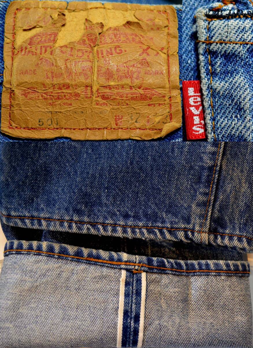 V864/LEVIS501赤耳 ヴィンテージ オリジナル グッドサイズ ヒゲ！80's_画像2