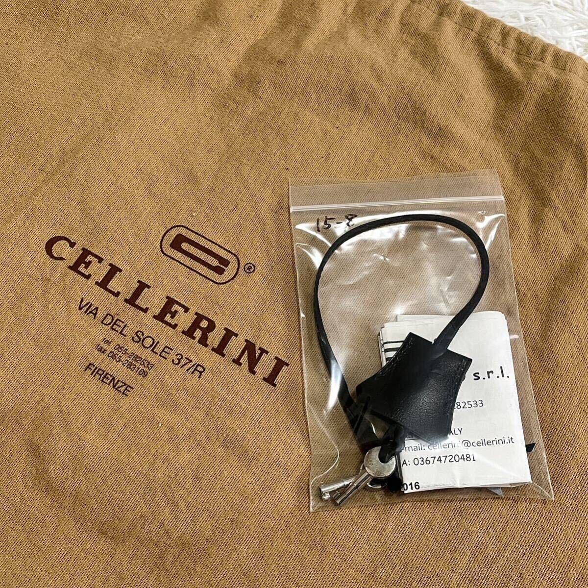 【美品】付属品完備 CELLERINI チェレリーニ ブリーフケース ブリーフバッグ ビジネスバッグ レザー ブラック 仕事用 A4収納 黒 鞄 _画像9