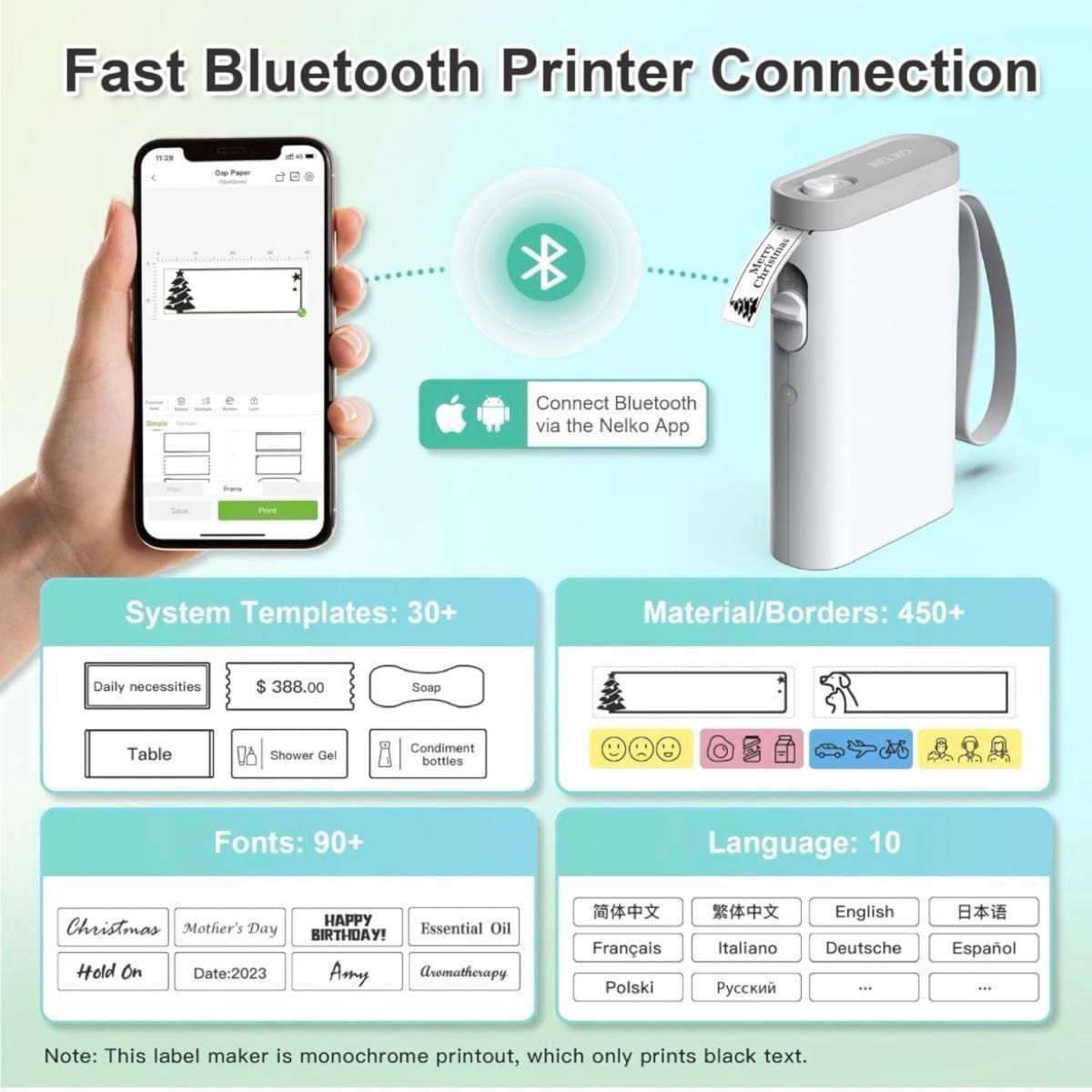 ラベルライター ラベルプリンター シールプリンター Bluetooth 