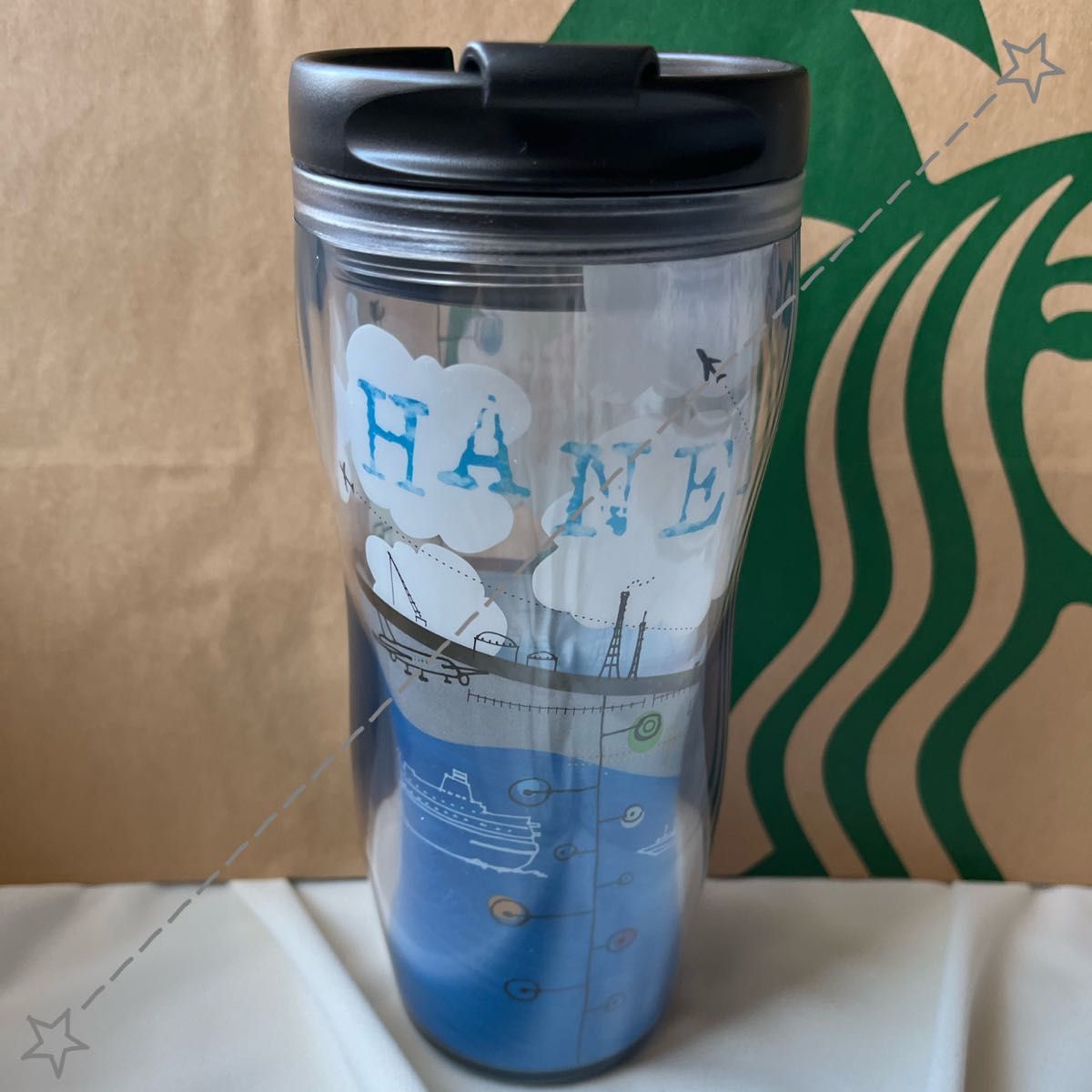 STARBUCKS スターバックス 羽田空港タンブラー 店舗限定 350ml スタバ 旧ロゴ