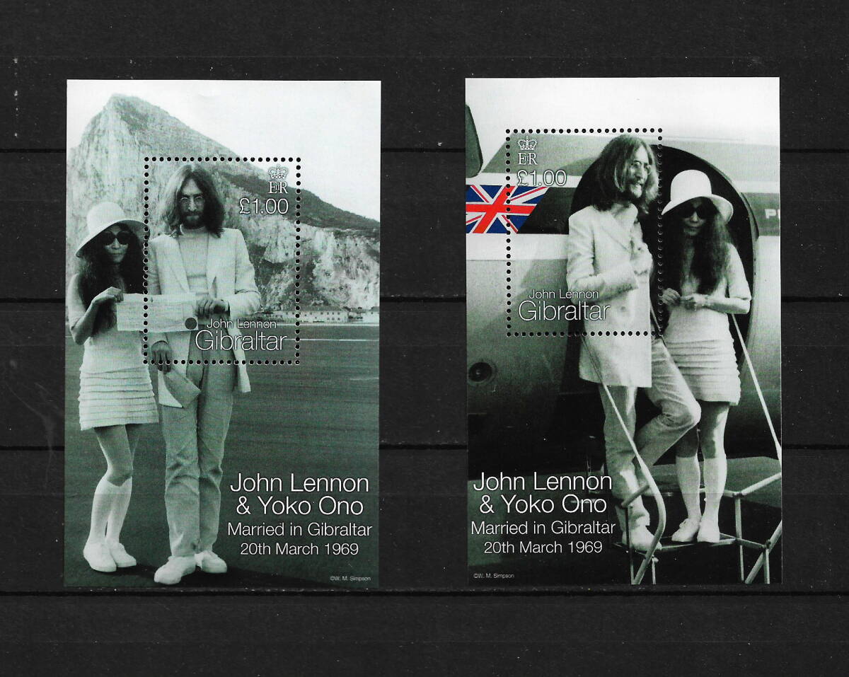 オノ・ヨーコ (小野洋子) 1969年 ジョン・レノンと結婚 葉書2枚 - ab20-142_画像1