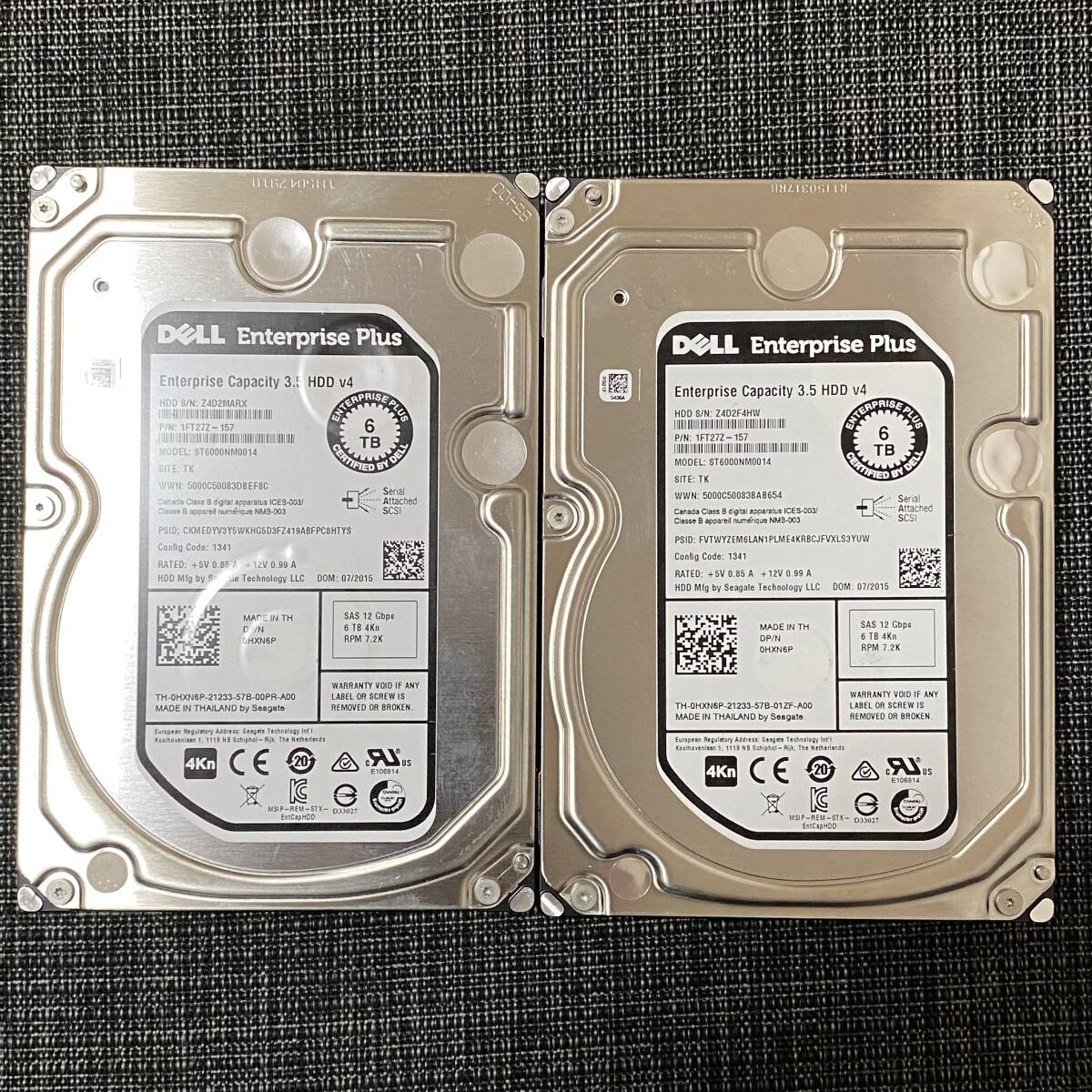 2台【動作品♪♪】DELL 3.5 SAS 6TB（6000GB）×4 計24TB 12 Gb/s 7.2K 7200RPM ハードディスク 3.5インチ HDD セット_画像1