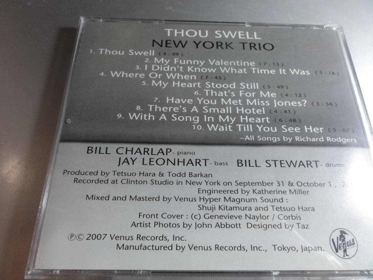 NEW YORK TRIO BILLCHARLAP JAY LEONHART ニューヨークトリオ　ビル・チャラップ 　THOU SWELL　　国内盤_画像2