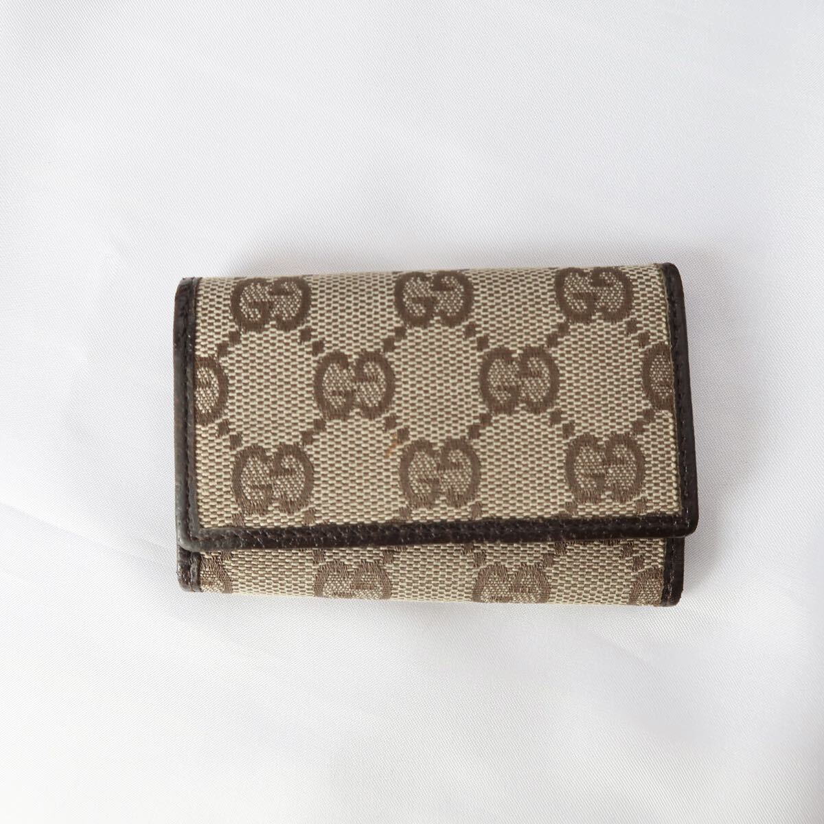 s780 良品 グッチ 六連キーケース GGキャンバス レザー ブラウン GUCCI_画像2