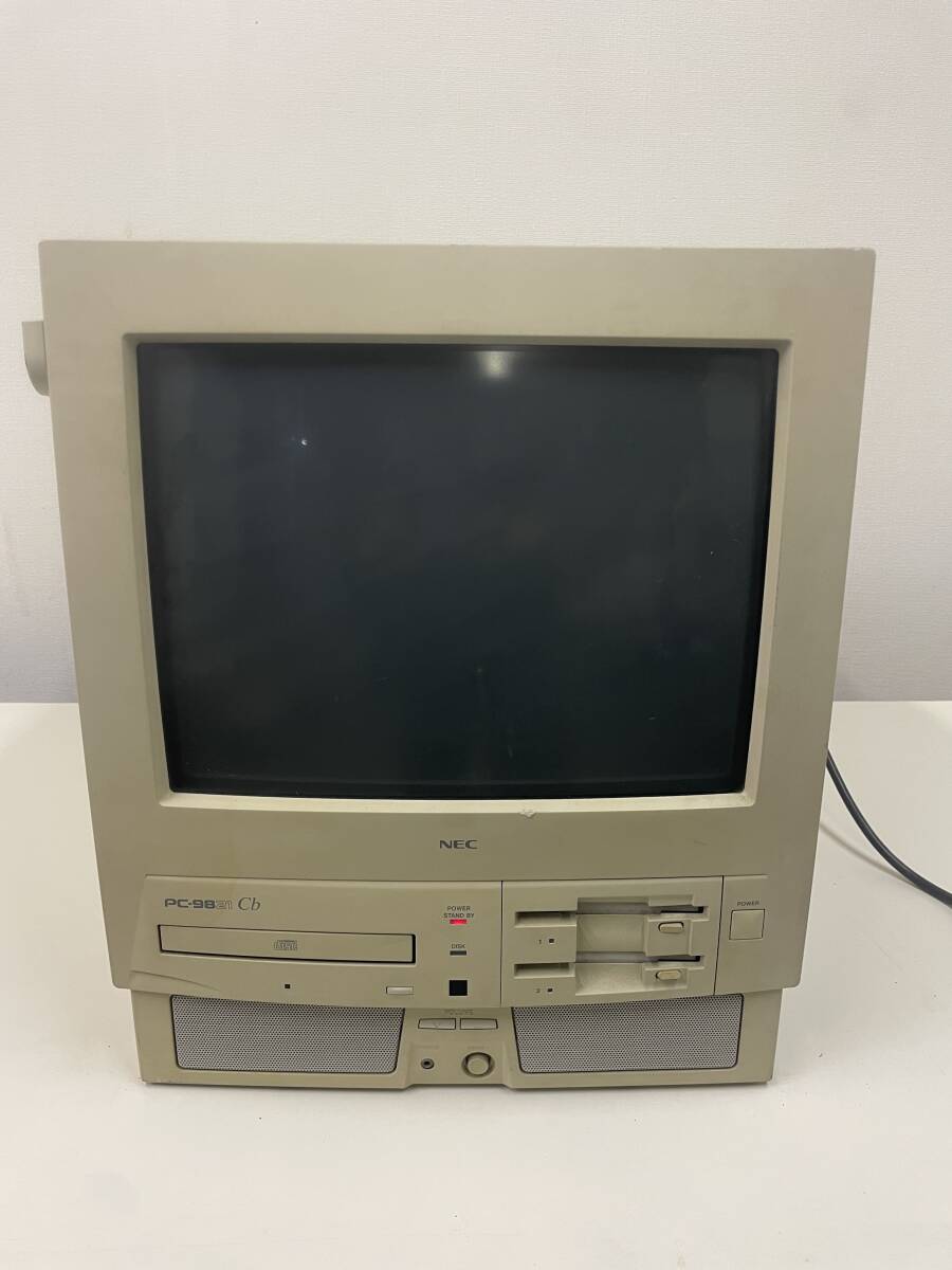 通電確認の NEC■PC-98Cb モデル2D 　ジャンク扱い NECパーソナルコンピュータ　一体型ブラウン管デスクトップパソコン_画像4