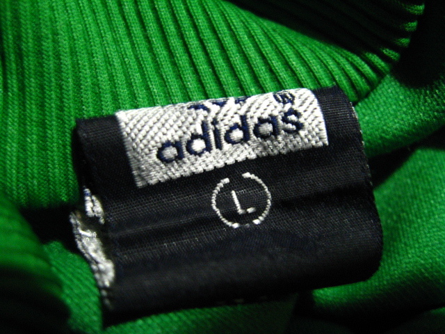 adidas アディダス L 緑 黄色 グリーン イエロー トラックジャケット ジャージ トレフォイル刺繍 レトロの画像4