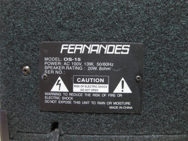 【動作良好】 FERNANDES OS-15 GUITAR AMPLIFIER JG-10X OFC Cable フェルナンデス の画像8