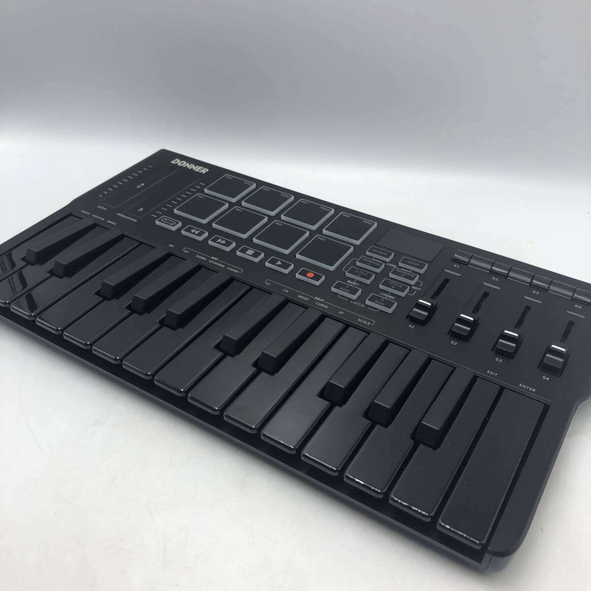 【通電のみ確認済】Donner USB MIDI キーボード コントローラー 25鍵 ブラック DMK-25 PRO /Y16401-E1の画像3