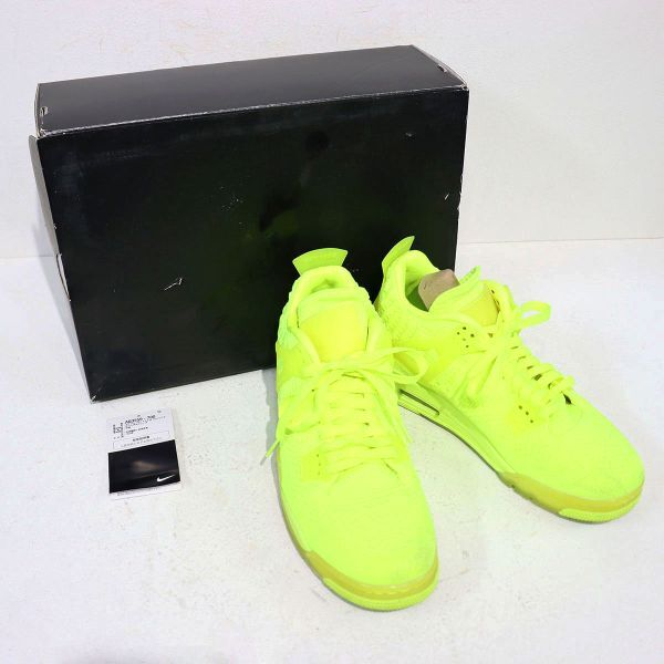 Nike (Nike) Air Jordan 4 Retro Flyknit "Volt" / Air Jordan 4 Retro Bolt AQ3559-700 Подержанные товары 25 см / S00692