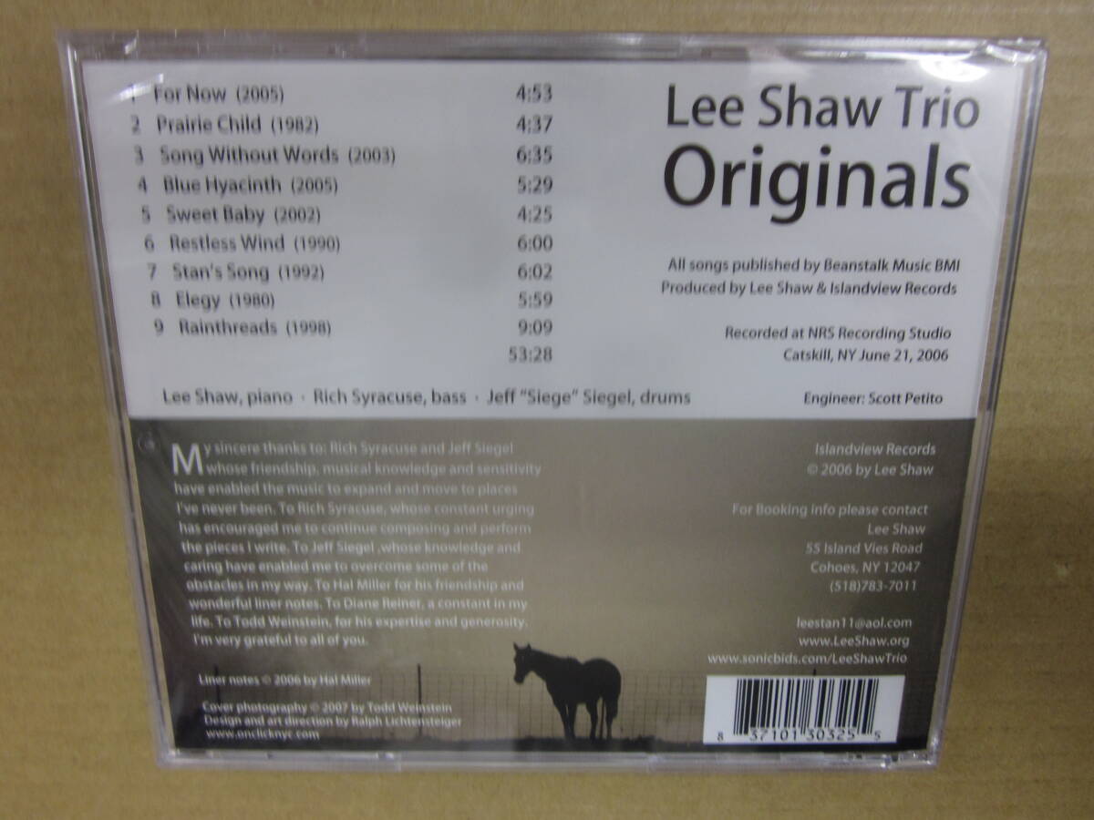 jj60/未開封　JAZZ　ピアノトリオ　CD　輸入盤　/LEE SHAW TRIO / ORIGINALS_画像2