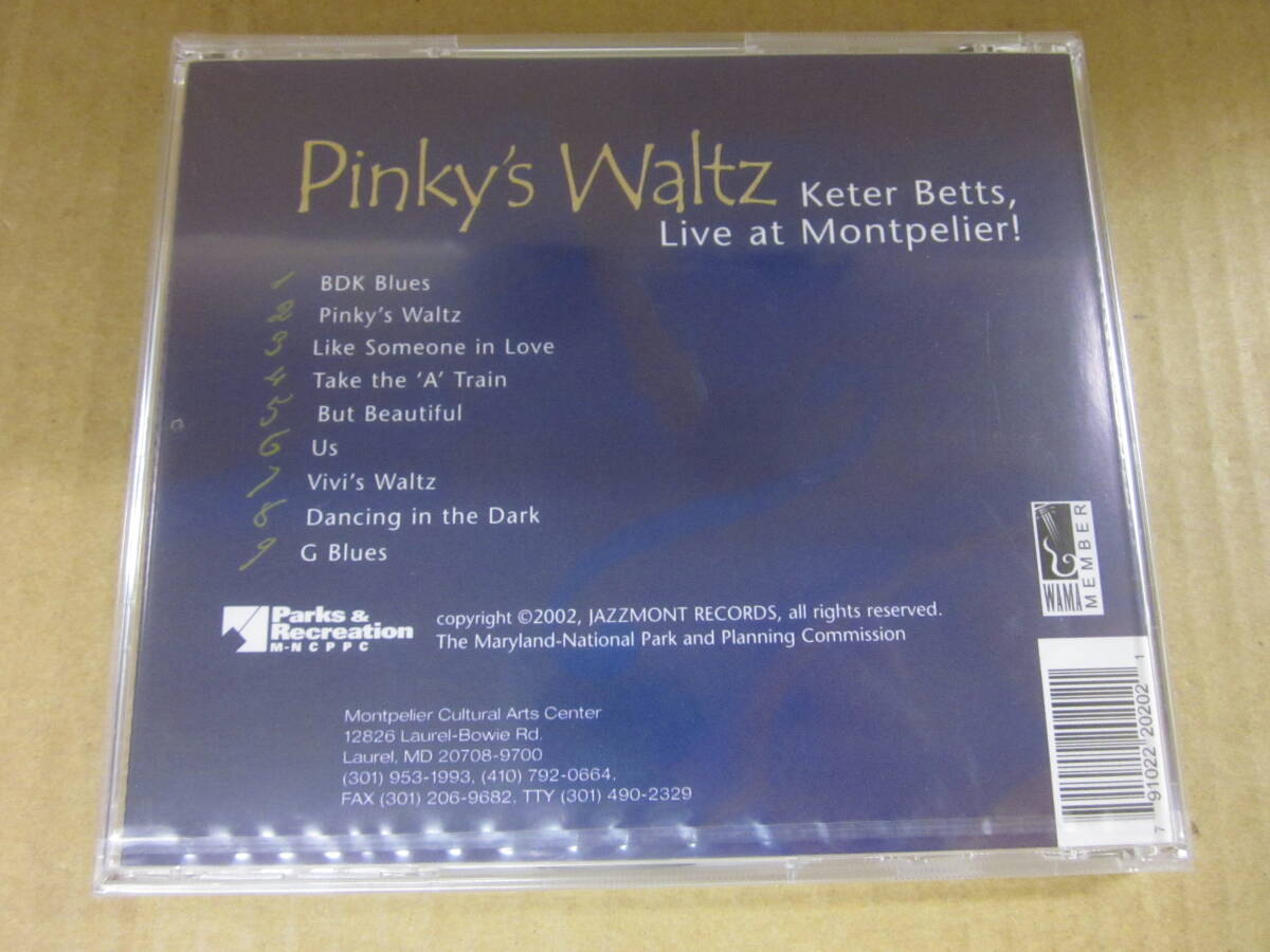 jj203/未開封　JAZZ　ピアノトリオ　CD　輸入盤　/KETER BETTS / PINKY'S WALTZ　LIVE AT MONTPELIER！_画像2