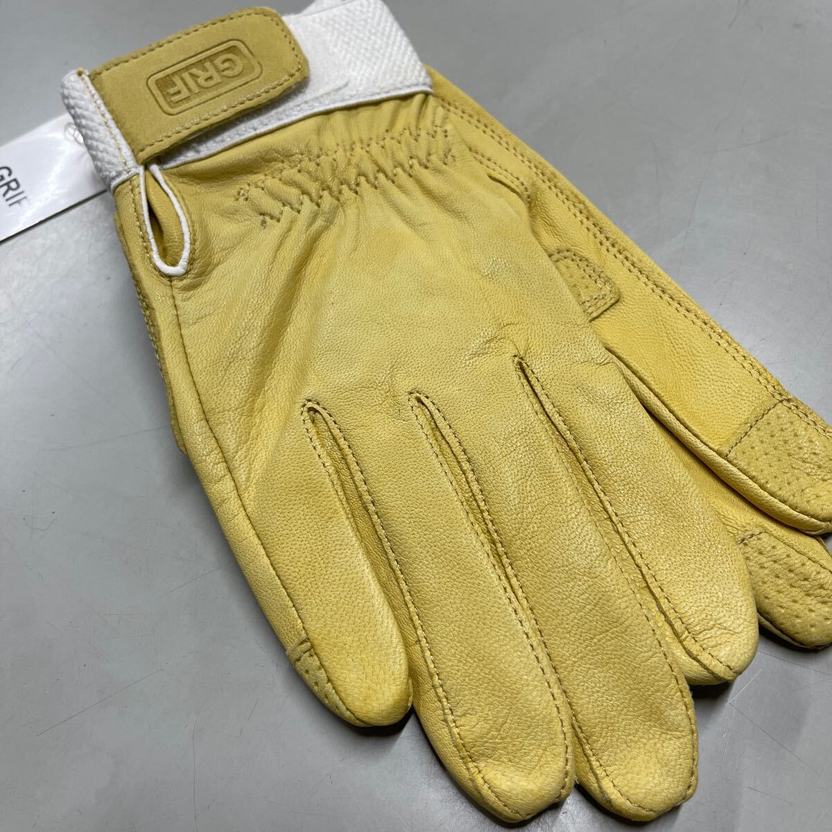 GRIF goat leather go-tos gold leather original leather unused gloves glove beige 25 centimeter LL size India made 