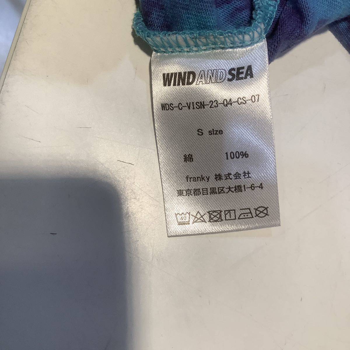  WIND AND SEA ウィダンシー　WDS-C-VISN-23-04 タイダイ柄 Tシャツ 古着 プリント 半袖 ブルー　624422_画像5