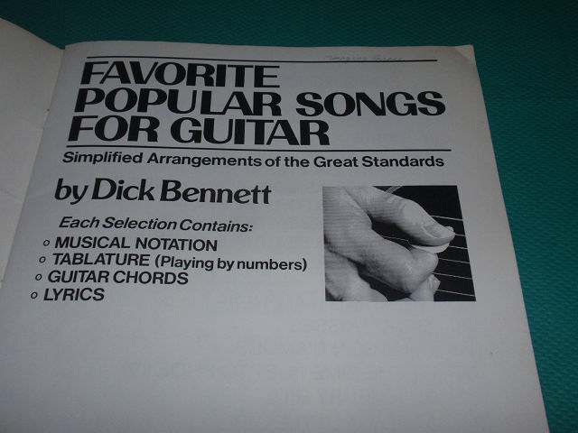 楽譜★ギター★Favorite Popular Songs for Guitar★Dick Bennett★Bernard Stein Music Co.★米国製★_画像4