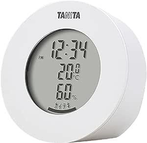 タニタ 温湿度計 時計 温度 湿度 デジタル 卓上 マグネット ホワイト TT-585 W_画像2