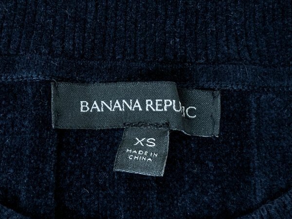 BANANA REPUBLIC バナナリパブリック レディース 起毛生地 ニットセーター 小さいサイズ XS 紺 綿他_画像2