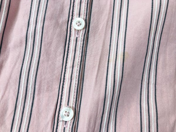 Hollister ホリスター メンズ ストレッチ 胸ポケット ロゴ刺繍 ストライプ 長袖シャツ M ピンク 綿98%_画像3