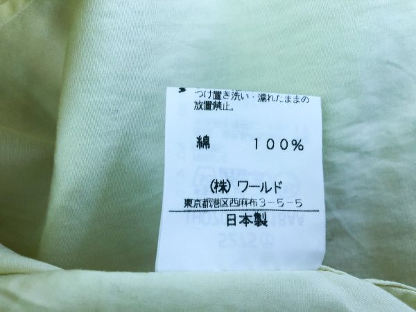 TAKEO KIKUCHI タケオキクチ メンズ 胸ポケット カラー長袖シャツ 日本製 3 黄色 綿_画像3