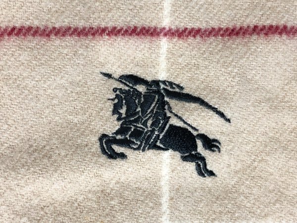 BURBERRY バーバリー レディース チェック柄 フリンジマフラー ベージュ他 ウールの画像2