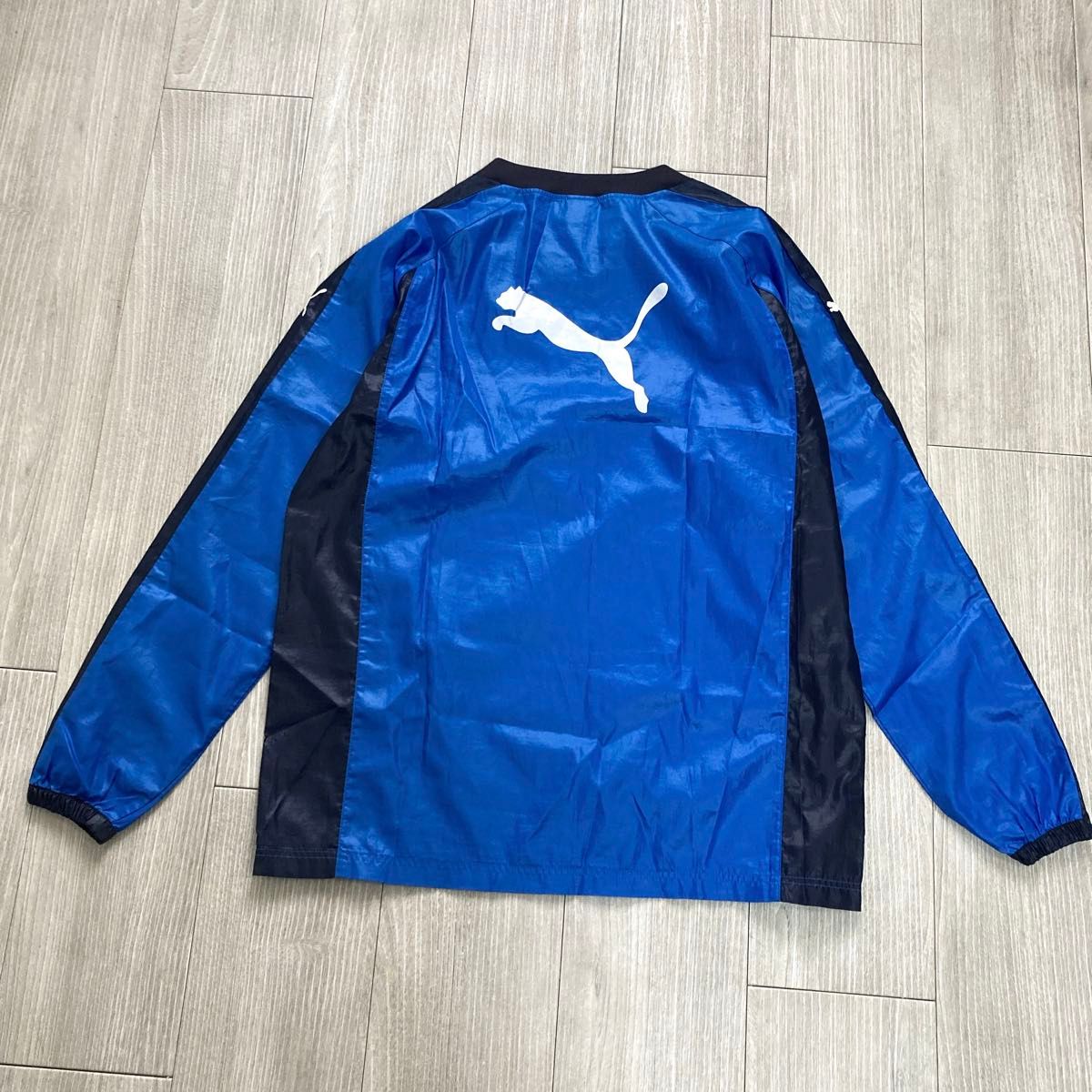 PUMA プーマ キッズ スポーツウェア 160 長袖 プルオーバー 刺繍ロゴ ブルー系 (p027) 