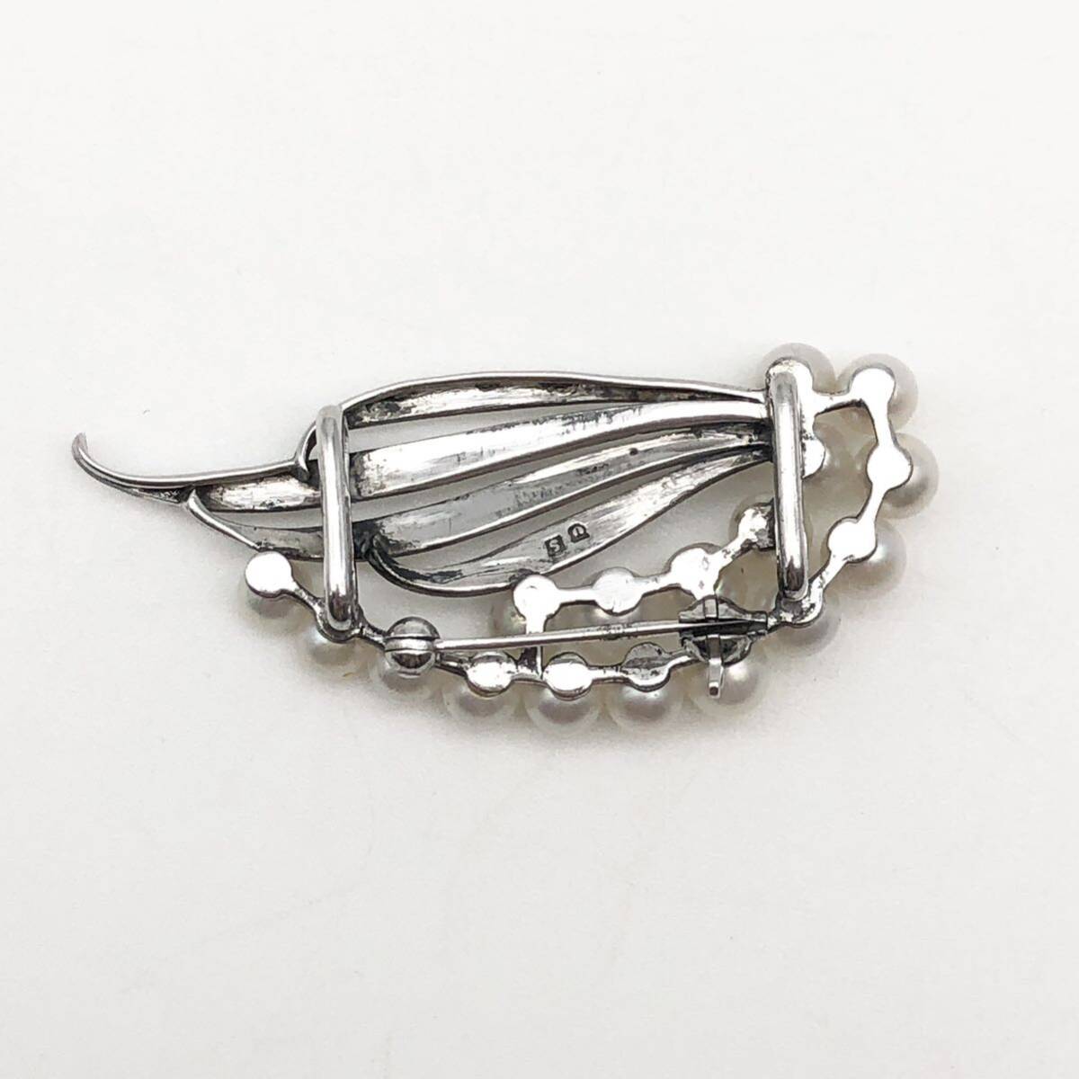 ブローチ パール 真珠 TASAKI シルバー SILVER アクセサリー 田崎真珠 帯留_画像4