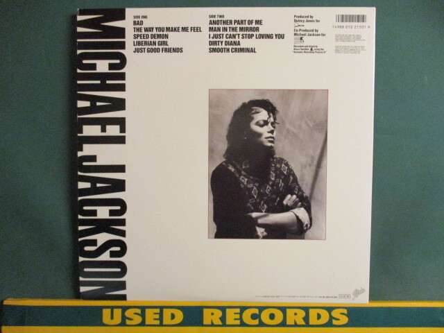 ★ Michael Jackson ： Bad LP ☆ (( 「Another Part Of Me」、「I Just Can't Stop Loving You」、「Man In The Mirror」収録_画像3