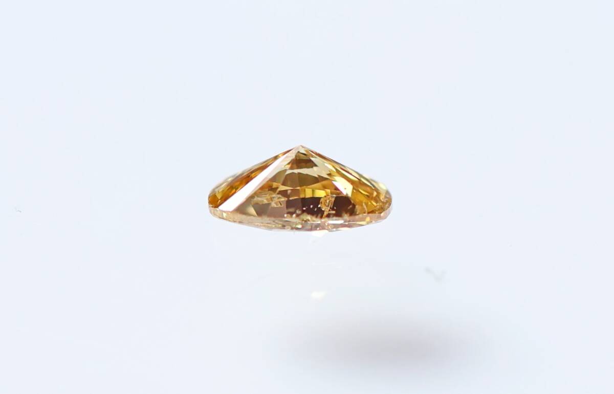 【１００円～】0.113ｃｔ 天然ダイヤ FANCY INTENSE BROWNISH YELLOW（ナチュラルカラー）I1 ＯＶカット_画像5