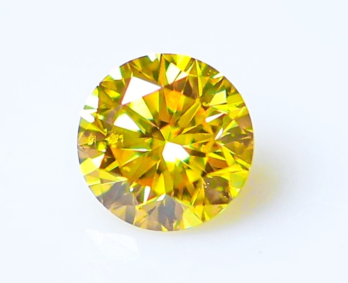 【１００円～】0.082ｃｔ 天然ダイヤ FANCY VIVID YELLOW（ナチュラルカラー）SI1_画像1